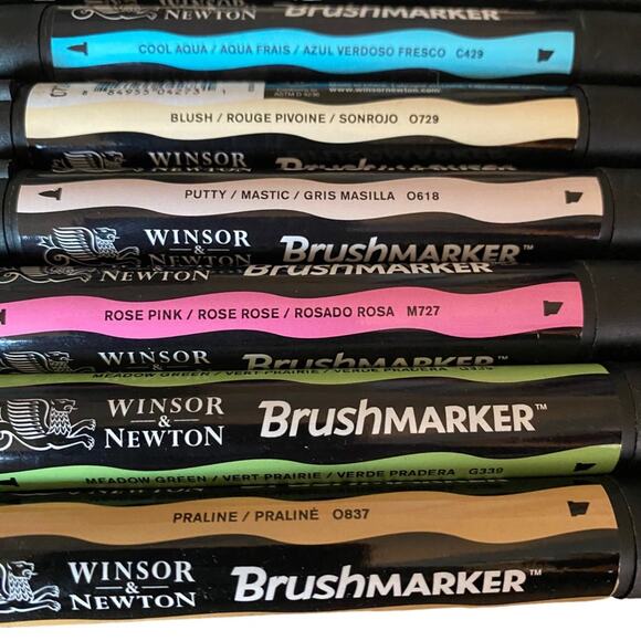 Winsor & Newton 12 Piece Brushmarker Various Colors pre owned - Picture 3 of 5